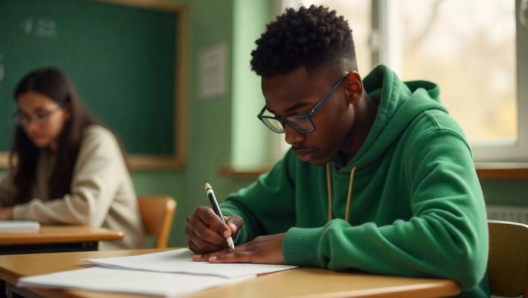Student working on mathematics