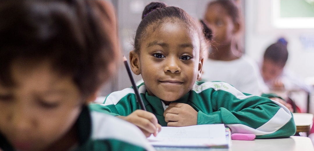 Young student learning mathematics